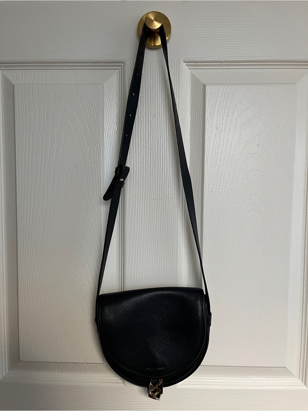 See by Chloé Mara Black Leather Crossbody Saddle Bag